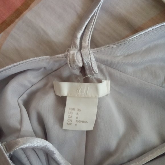 H&M Sexy Silver Satin Slip Camisole Asymmetric Dress - S - Picture 7 of 9